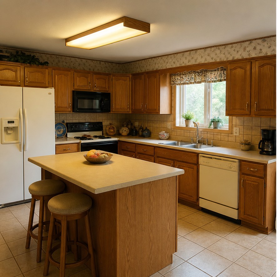Dated kitchen before renovation